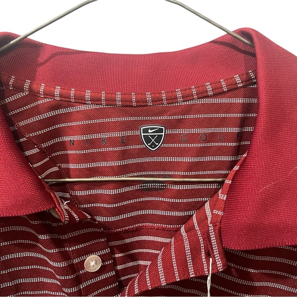 MENS NIKE GOLF DRI FIT BURGUNDY STRIPE POLO SHIRT SIZE xxl NWT - Picture 4 of 5